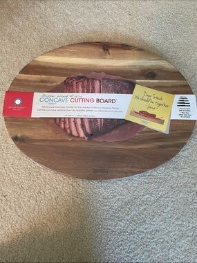 Architect Concave Acacia Cutting Board - Brown, Red, Yellow